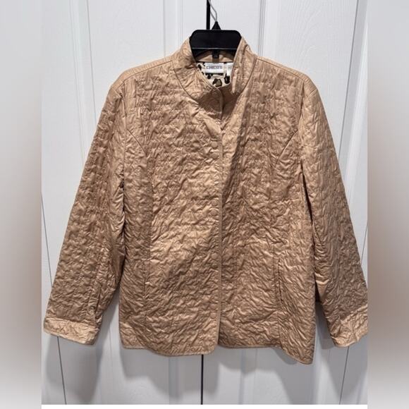 Chico's Jackets & Blazers - Chicos Quilted Beige Leopard Inner Lightweight Jacket